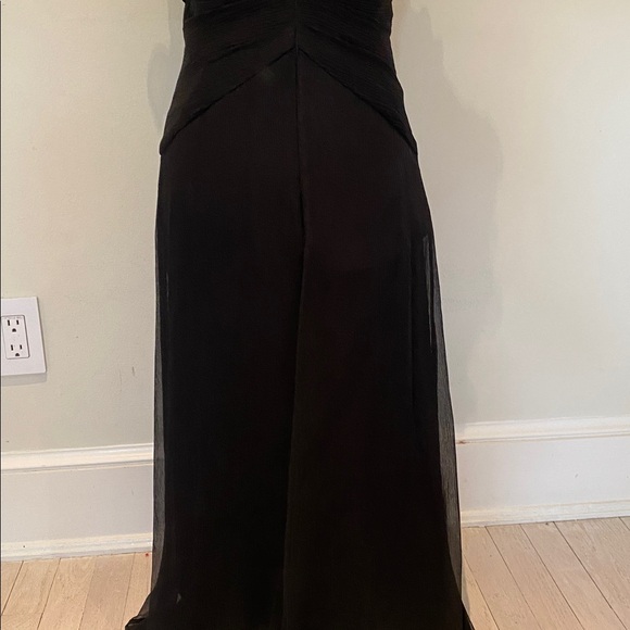 Donna Ricco Collection black ruffled front sleeveless prom evening gown Sz 6 - Picture 9 of 13